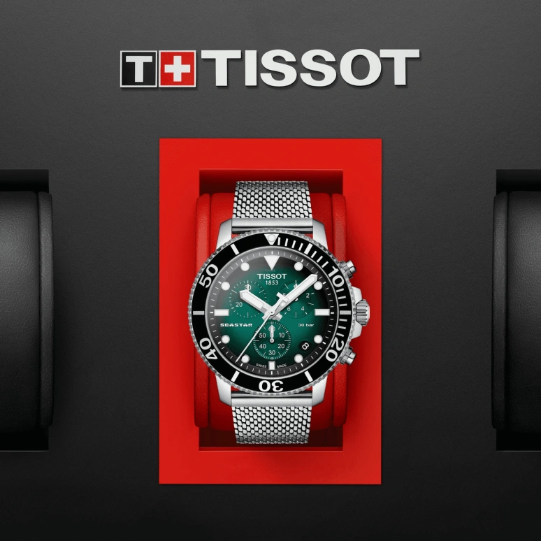 Tissot,Seastar 45.50mm,45.50mm,Stainless Steel,Grey,Quartz,Chronograph,Date,Rattrapante,T120,T120.417.11.091.00
