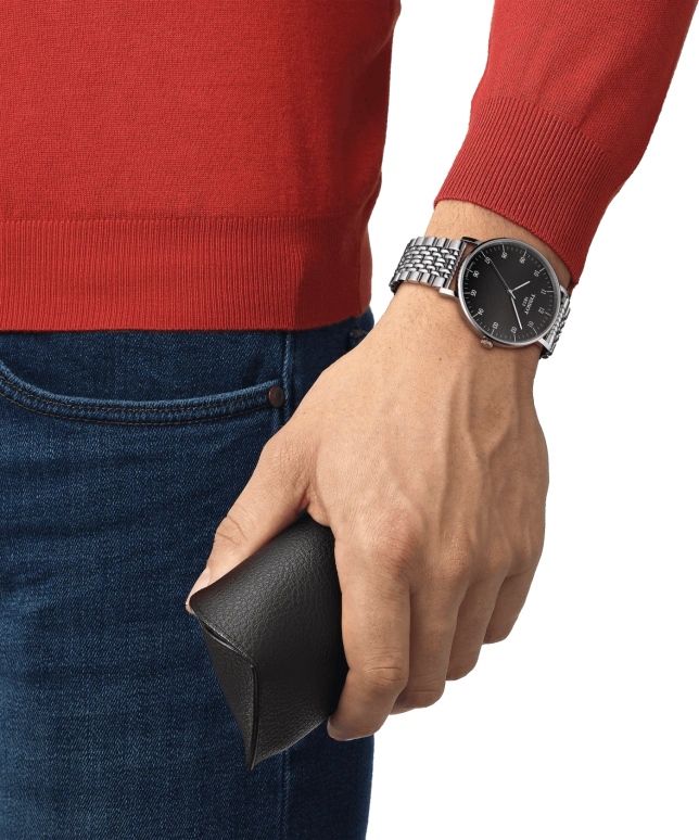 Tissot,Everytime 42mm,42mm,Stainless Steel,Black,Quartz,Sapphire,Crystal Glass,Round,T109,T109.610.11.077.00