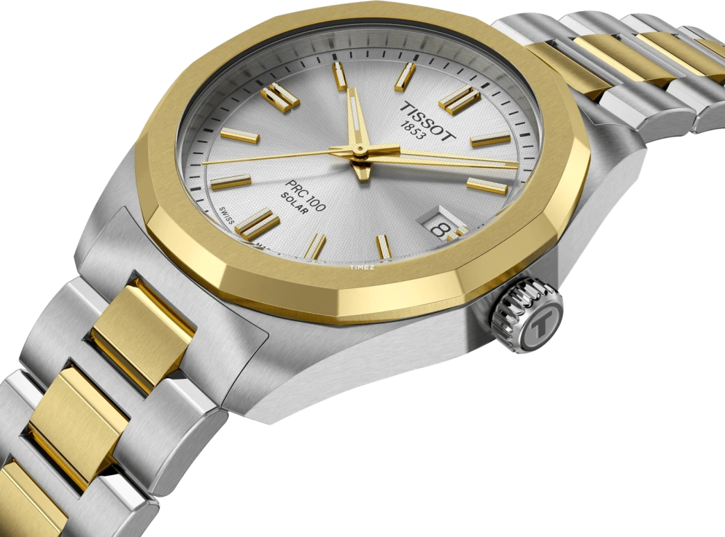 Tissot,PRC 100 34mm,34mm,Stainless Steel,Silver,Quartz,Eco-Drive,Day,Solar Charging,T151,T151.822.22.031.00