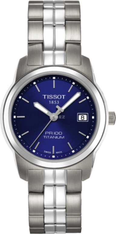 Tissot,PR 100 27mm,27mm,Titanium,Blue,Quartz,Day,26280hours,T049,T049.310.44.041.00