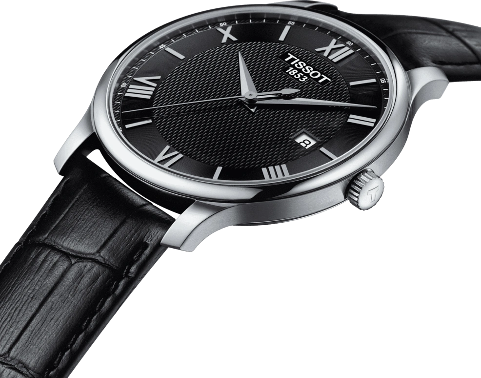 Tissot,Tradition 42mm,42mm,Stainless Steel,Black,Quartz,Chronograph,Date,T063,T063.610.16.058.00