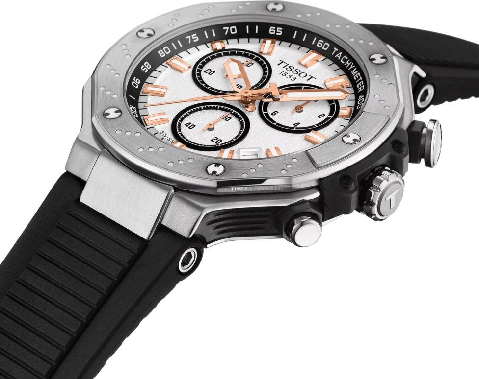 Tissot,T-Race 45mm,45mm,Stainless Steel,White,Quartz,Chronograph,Day,T141,T141.417.17.011.00