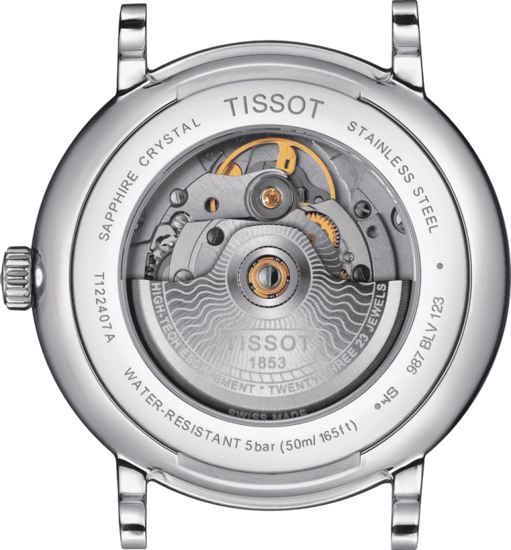 Tissot,Carson 40mm,40mm,Stainless Steel,Silver,Automatic,Day,80hours,T122,T122.407.16.031.00