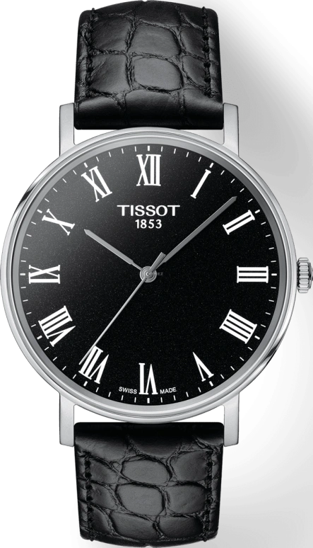 Tissot,Everytime 38mm,38mm,Stainless Steel,Black,Quartz,Day,Sapphire,T109,T109.410.16.053.00