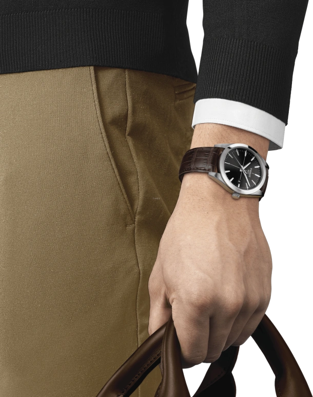 Tissot,Gentleman 40mm,40mm,Stainless Steel,Black,Quartz,Day,Sapphire,Crystal Glass,T127,T127.410.16.051.01