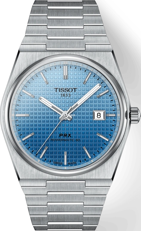 Tissot,PRX 40mm,40mm,Stainless Steel,Gradient,Ice Blue,Automatic,Day,Anti-magnetic,T137,T137.407.11.351.01