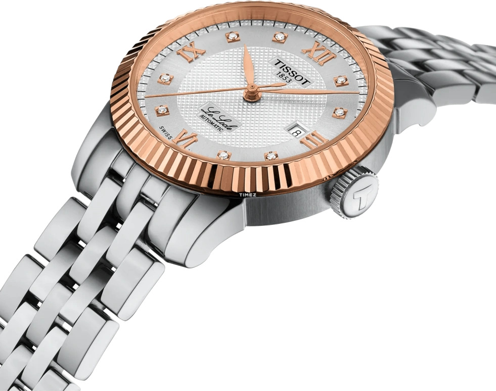 Tissot,Le Locle 29mm,29mm,Stainless Steel,Rose Gold,Silver,Automatic,Day,38hours,T932,T932.207.41.036.00