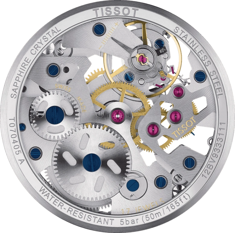Tissot,T-Classic 43mm,43mm,Stainless Steel,Skeleton,Handwound,46hours,Sapphire,T070,T070.405.16.411.00