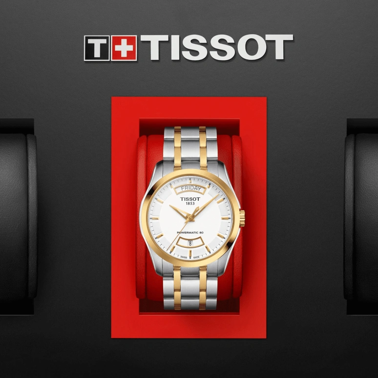 Tissot,Couturier 39mm,39mm,Stainless Steel,White,Automatic,Date,Day,T035,T035.407.22.011.01