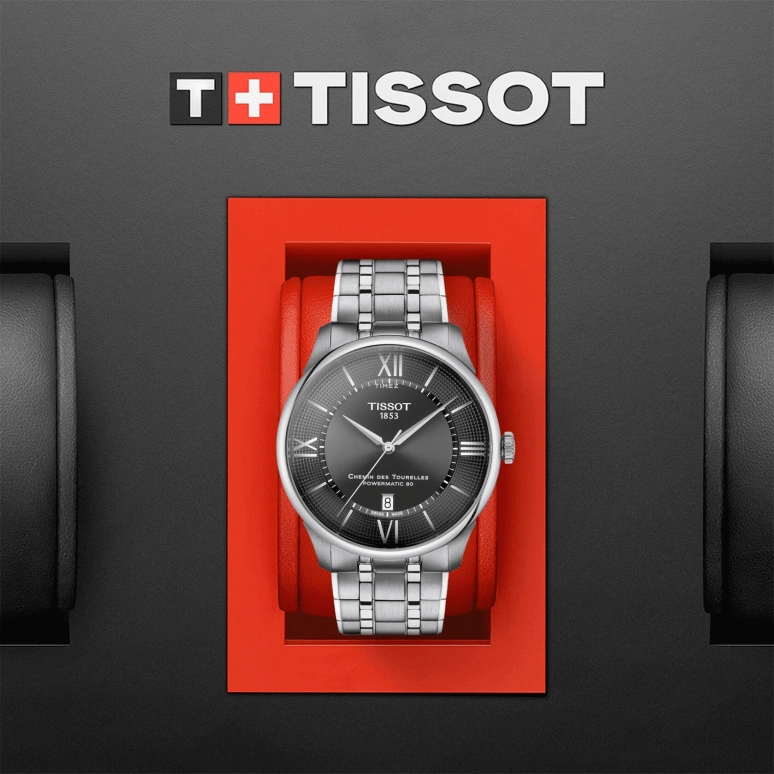 Tissot,Chemin Des Tourelles 42mm,42mm,Stainless Steel,Black,Automatic,Day,In-house Caliber,T139,T139.407.11.068.00