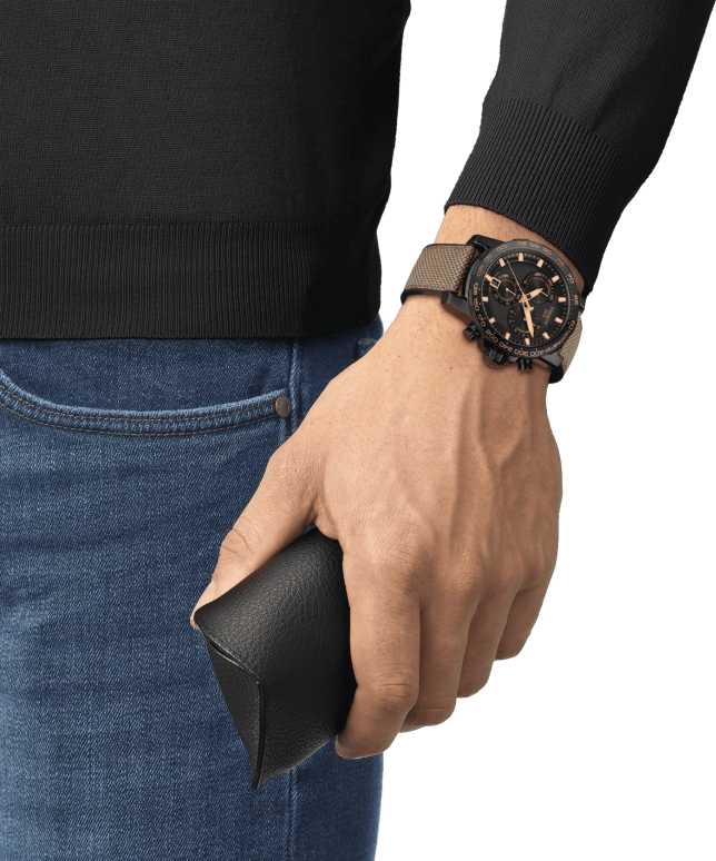 Tissot,Supersport 45.50mm,45.50mm,Aluminium,Stainless Steel,Black,Quartz,Chronograph,Date,Rattrapante,T125,T125.617.37.051.01