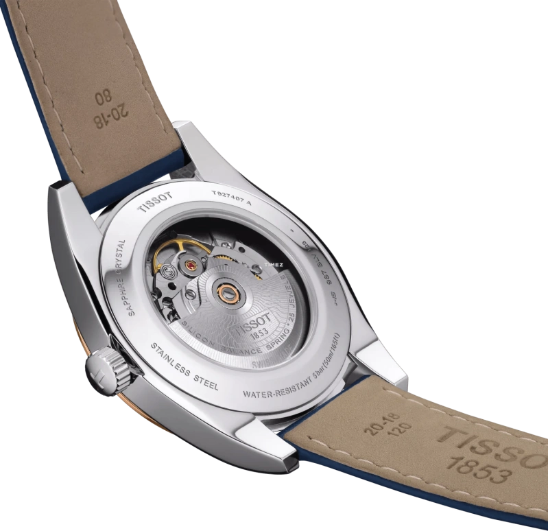 Tissot,Gentleman 40mm,40mm,Stainless Steel,Blue,Automatic,Day,In-house Caliber,T927,T927.407.46.041.00