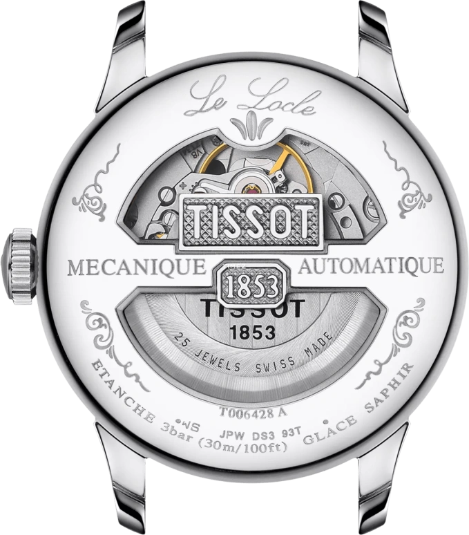Tissot,Le Locle 39.30mm,39.30mm,Stainless Steel,Black,Automatic,Day,In-house Caliber,T0064281105200