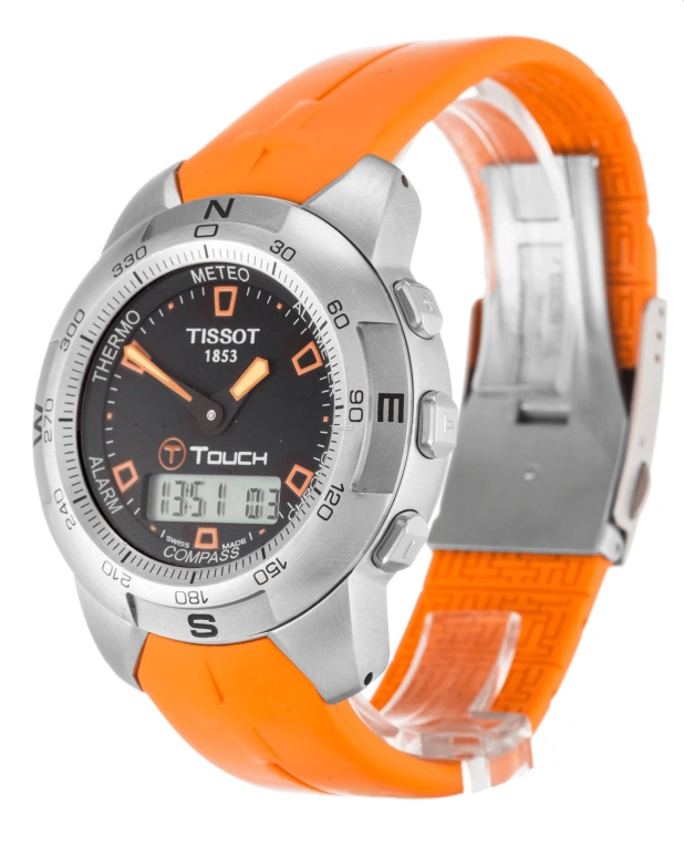 Tissot,Touch 42mm,42mm,Stainless Steel,Black,Quartz,Chronograph,Month,Date,Day,Sapphire,Round,T33,T33.1.598.59