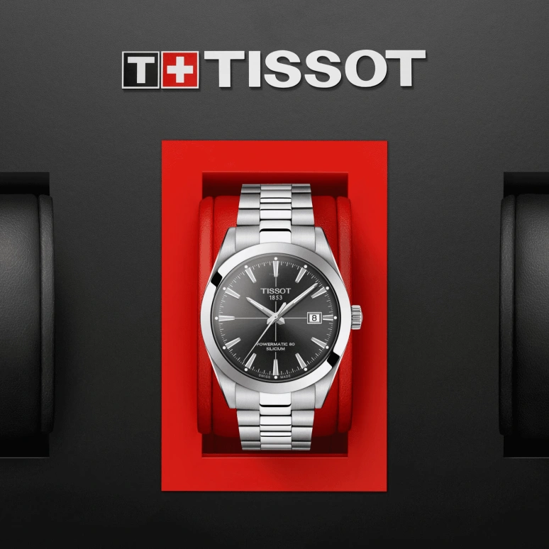 Tissot,Gentleman 40mm,40mm,Stainless Steel,Grey,Automatic,Date,80hours,T127,T127.407.11.061.01