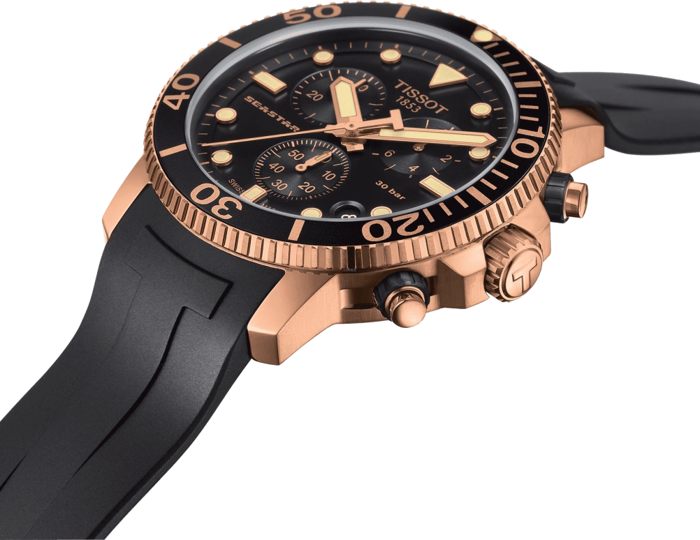 Tissot,Seastar 45.50mm,45.50mm,Stainless Steel,Black,Quartz,Chronograph,Date,Rattrapante,T120,T120.417.37.051.00