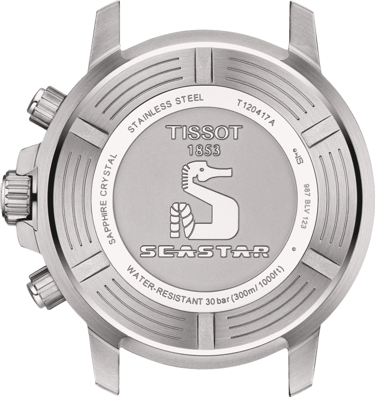 Tissot,Seastar 45.50mm,45.50mm,Stainless Steel,Grey,Quartz,Chronograph,Date,Rattrapante,T120,T120.417.11.091.00