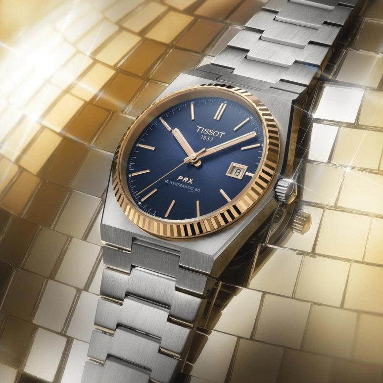 Tissot,PRX 40mm,40mm,Rose Gold,Stainless Steel,Blue,Gradient,Automatic,Day,80hours,T931,T931.407.41.041.00