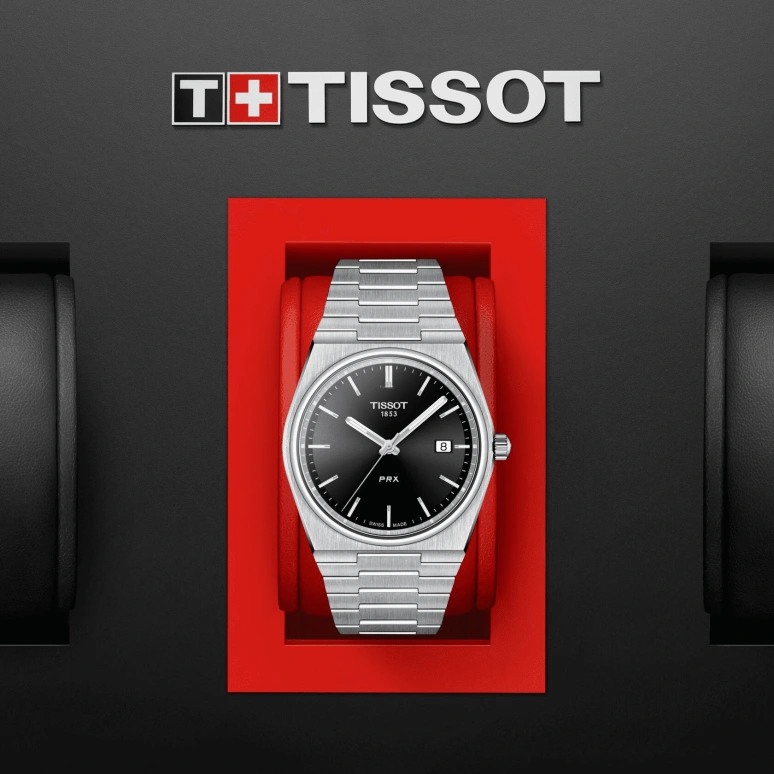 Tissot,PRX 40mm,40mm,Stainless Steel,Black,Quartz,Date,Sapphire,T137,T137.410.11.051.00