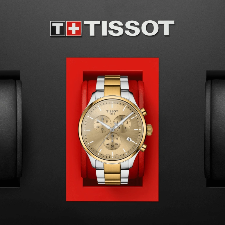 Tissot,XL 45mm,45mm,Stainless Steel,Champagne,Quartz,Chronograph,Date,Rattrapante,T116,T116.617.22.021.00