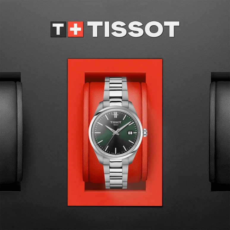 Tissot,PR 100 34mm,34mm,Stainless Steel,Green,Quartz,Day,In-house Caliber,T150,T150.210.11.091.00