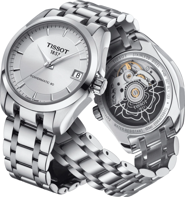 Tissot,Couturier 32mm,32mm,Stainless Steel,Silver,Automatic,Day,80hours,T035,T035.207.11.031.00