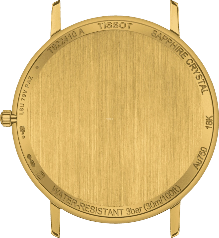 Tissot,T-Gold 38mm,38mm,Yellow Gold,Gold,Quartz,26280hours,Sapphire,Crystal Glass,T922,T922.410.16.021.00
