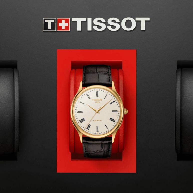Tissot,T-Gold 39.80mm,39.80mm,Yellow Gold,Cream white,Automatic,Sapphire,Crystal Glass,Round,T926,T926.407.16.263.00
