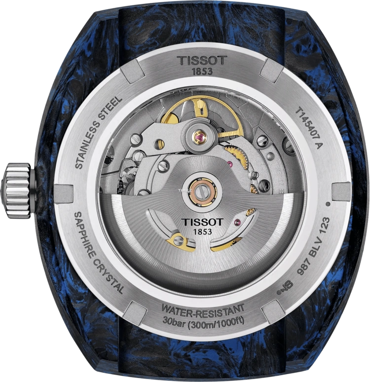 Tissot,Sideral S 41mm,41mm,Stainless Steel,Forged Carbon,Black,Automatic,Day,In-house Caliber,T145,T145.407.97.057.01