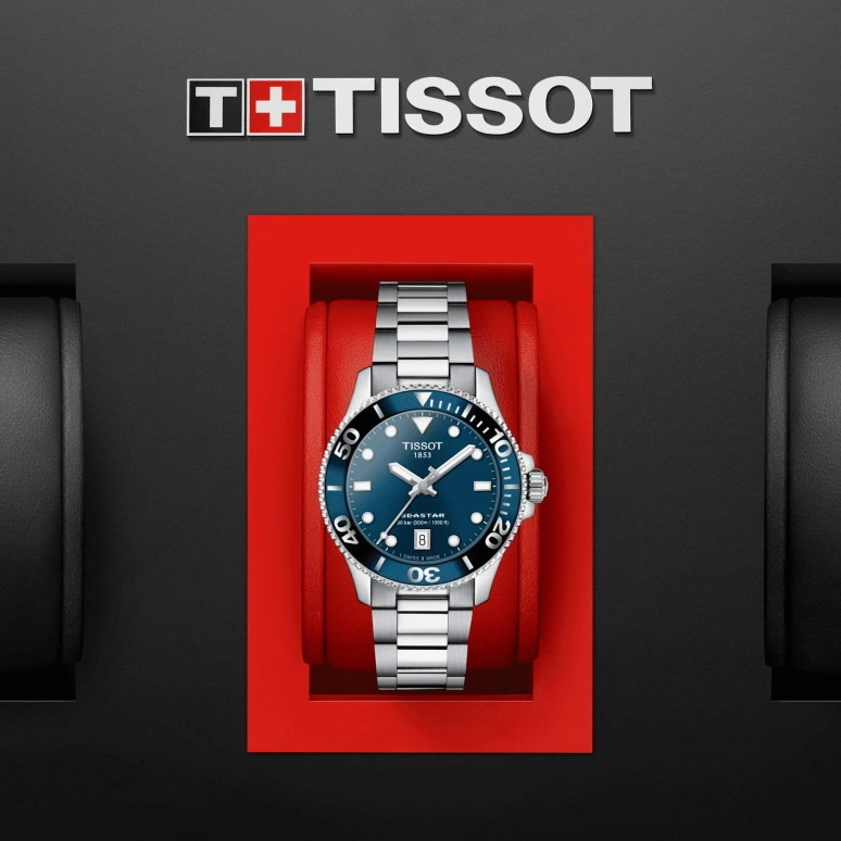 Tissot,Seastar 36mm,36mm,Stainless Steel,Blue,Quartz,Date,26280hours,T120,T120.210.11.041.00