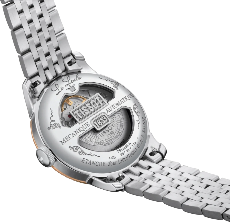 Tissot,Le Locle 39.30mm,39.30mm,Stainless Steel,Rose Gold,Silver,Automatic,Day,80hours,T932,T932.408.41.033.00