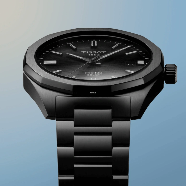 Tissot,PRC 100 39mm,39mm,Stainless Steel,Black,Quartz,Day,Solar Charging,T151,T151.422.33.051.00