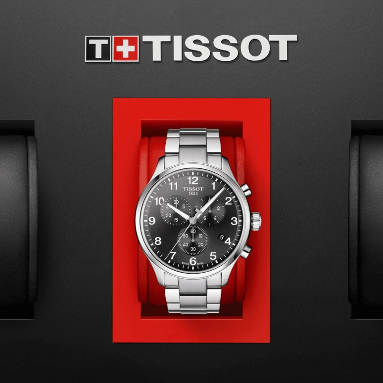 Tissot,XL 45mm,45mm,Stainless Steel,Black,Quartz,Chronograph,Day,T116,T116.617.11.057.01