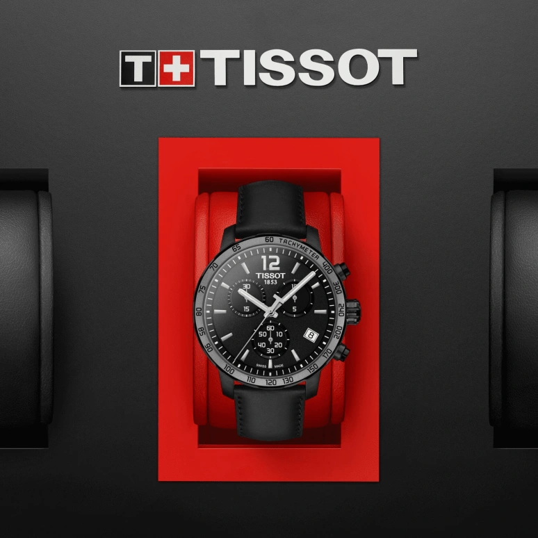 Tissot,Quickster 42mm,42mm,Stainless Steel,Black,Quartz,Chronograph,Date,Rattrapante,T095,T095.417.36.057.02