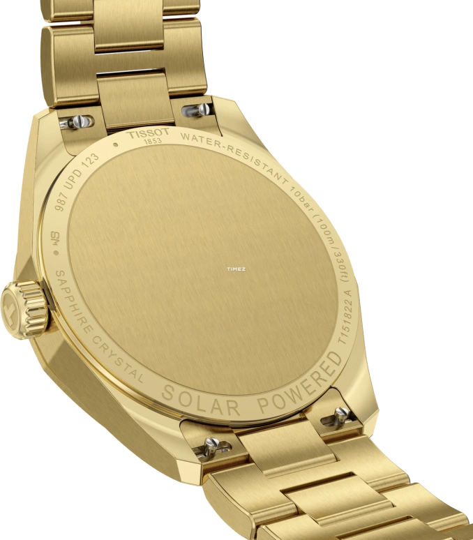 Tissot,PR 100 34mm,34mm,Stainless Steel,Gold,Quartz,Day,Solar Charging,T151,T151.822.33.021.00