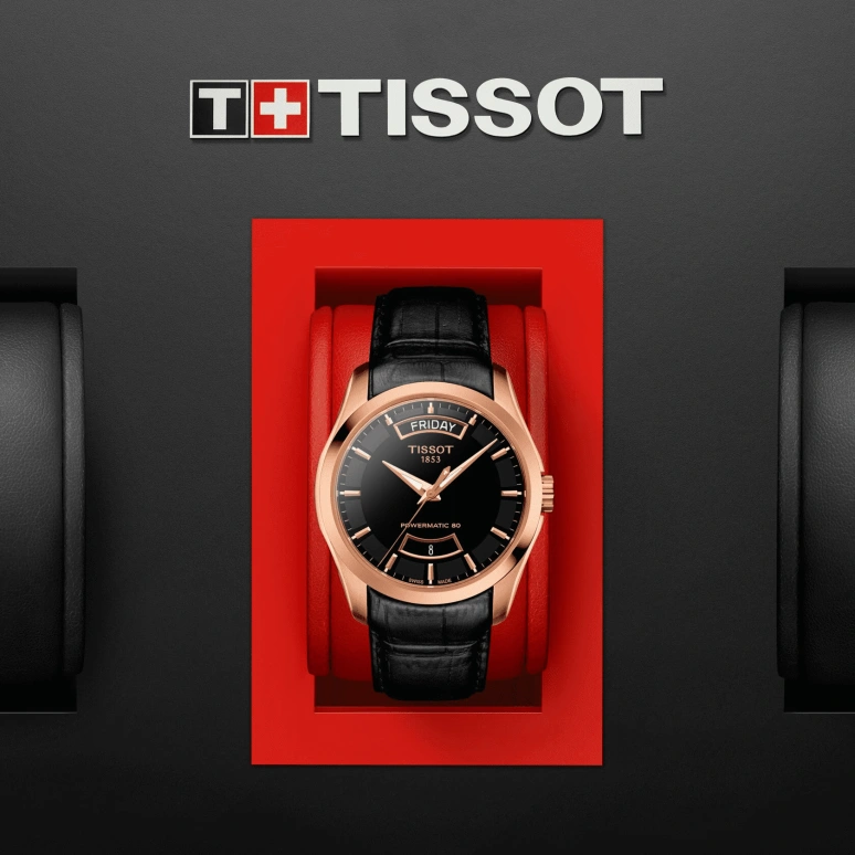 Tissot,Couturier 39mm,39mm,Stainless Steel,Black,Automatic,Date,Day,T035,T035.407.36.051.01