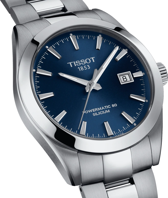Tissot,Gentleman 40mm,40mm,Stainless Steel,Blue,Automatic,Date,80hours,T127,T127.407.11.041.00