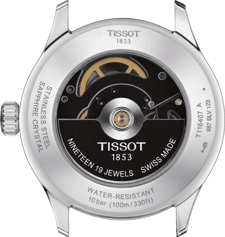 Tissot,XL 43mm,43mm,Stainless Steel,Black,Automatic,Date,72hours,T116,T116.407.11.051.00