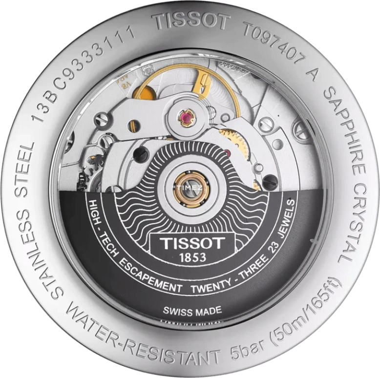 Tissot,Bridgeport 40mm,40mm,Stainless Steel,Silver,Automatic,Day,80hours,T097,T097.407.11.033.00