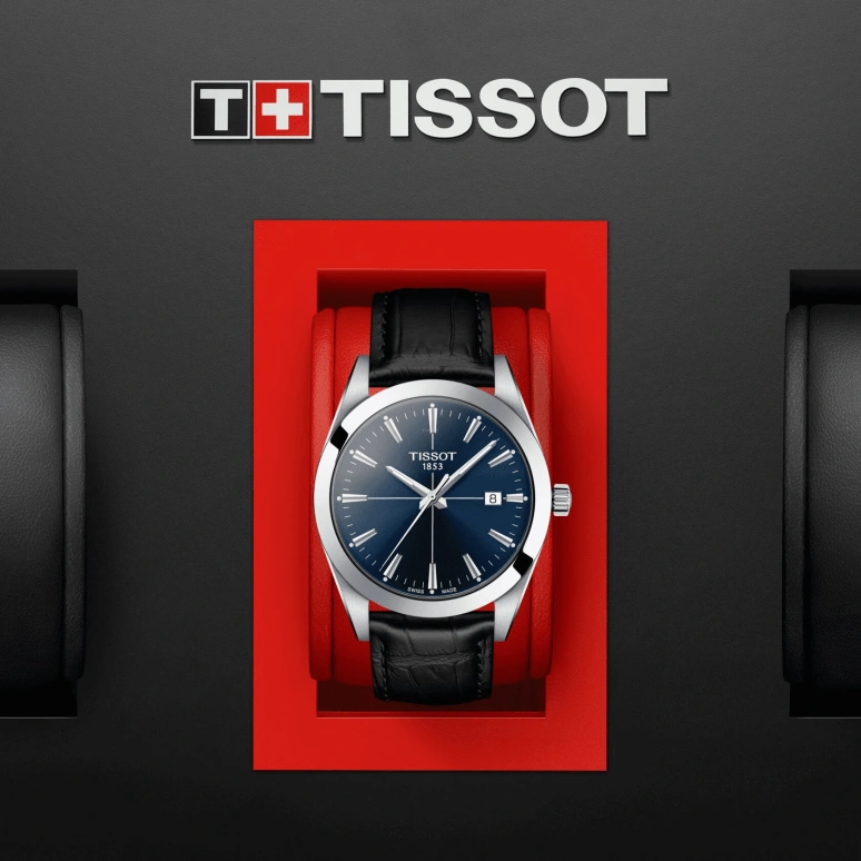 Tissot,Gentleman 40mm,40mm,Stainless Steel,Blue,Quartz,Day,Sapphire,Crystal Glass,T127,T127.410.16.041.01