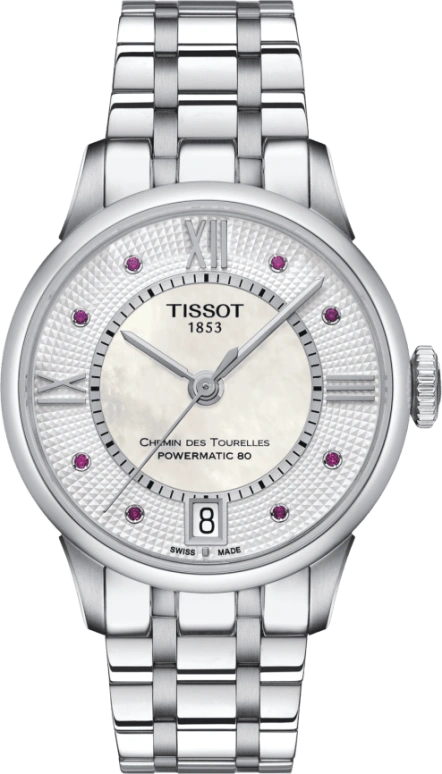 Tissot,Chemin Des Tourelles 32mm,32mm,Stainless Steel,White,Automatic,Day,80hours,T099,T099.207.11.113.00
