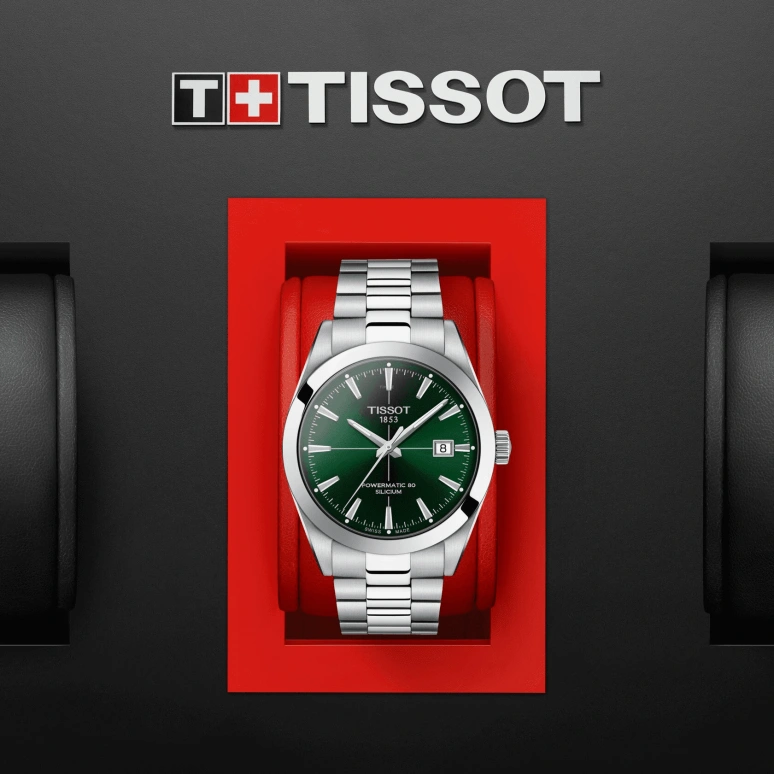 Tissot,Gentleman 40mm,40mm,Stainless Steel,Green,Automatic,Date,80hours,T127,T127.407.11.091.01