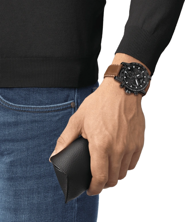 Tissot,Supersport 45.50mm,45.50mm,Aluminium,Stainless Steel,Black,Quartz,Chronograph,Date,Rattrapante,T125,T125.617.36.051.01