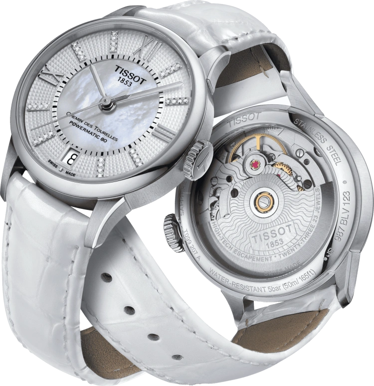 Tissot,Chemin Des Tourelles 32mm,32mm,Stainless Steel,White,Automatic,Day,80hours,T099,T099.207.16.116.00
