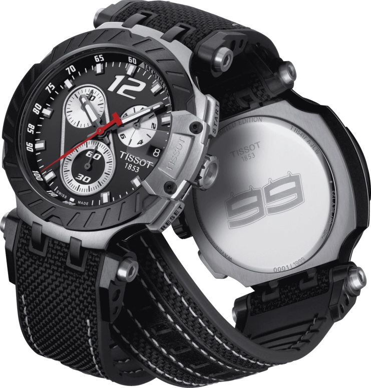 Tissot,T-Race 43mm,43mm,Stainless Steel,Black,Quartz,Chronograph,Day,T115,T115.417.27.057.00