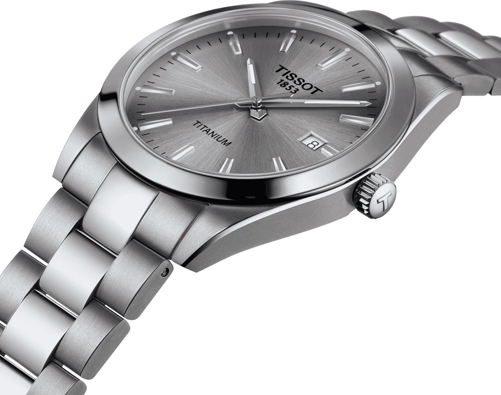 Tissot,Gentleman 40mm,40mm,Titanium,Grey,Quartz,Day,Sapphire,Crystal Glass,T127,T127.410.44.081.00