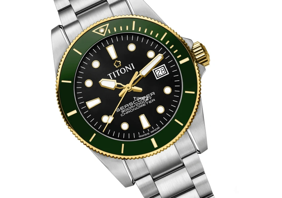 Titoni,SEASCOPER 42mm,42mm,Stainless Steel,Ceramic,Black,Automatic,Day,38hours,83300 SYS,83300 SYS-GN-248