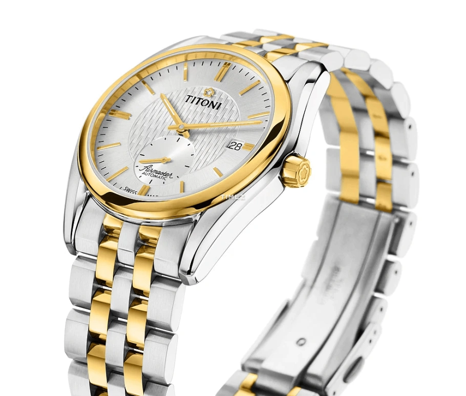 Titoni,AIRMASTER 40mm,40mm,Stainless Steel,Silver,Automatic,Day,Sapphire,Crystal Glass,83709 SY,83709 SY-500
