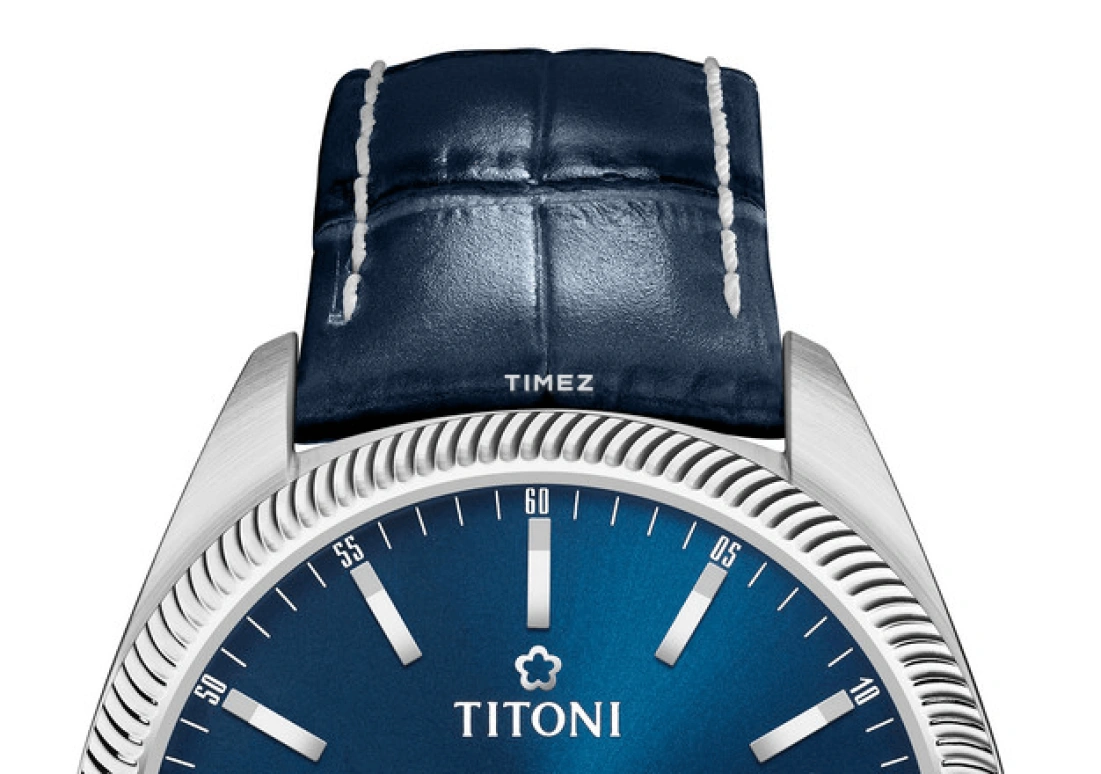 Titoni,COSMO 41mm,41mm,Stainless Steel,Blue,Automatic,Day,Sapphire,Crystal Glass,878 S,878 S-ST-612