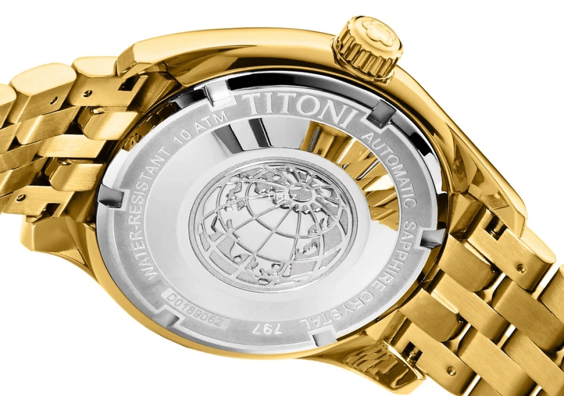 Titoni,COSMO 40mm,40mm,Yellow Gold,Champagne,Automatic,Date,Day,797 G,797 G-DB-306